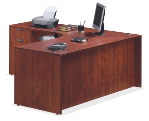 Straight Front Desk with Left Corner Extension